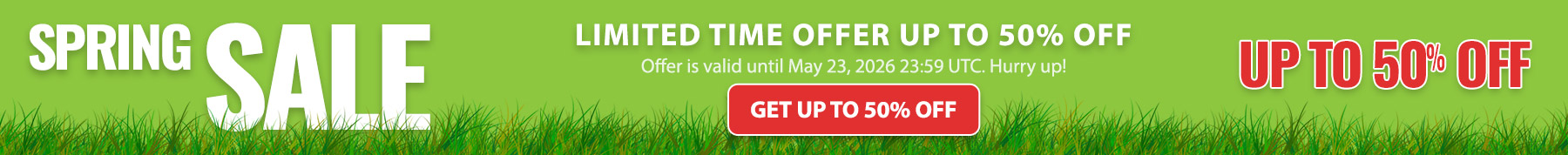 Spring Sale! Save up to 50% off!